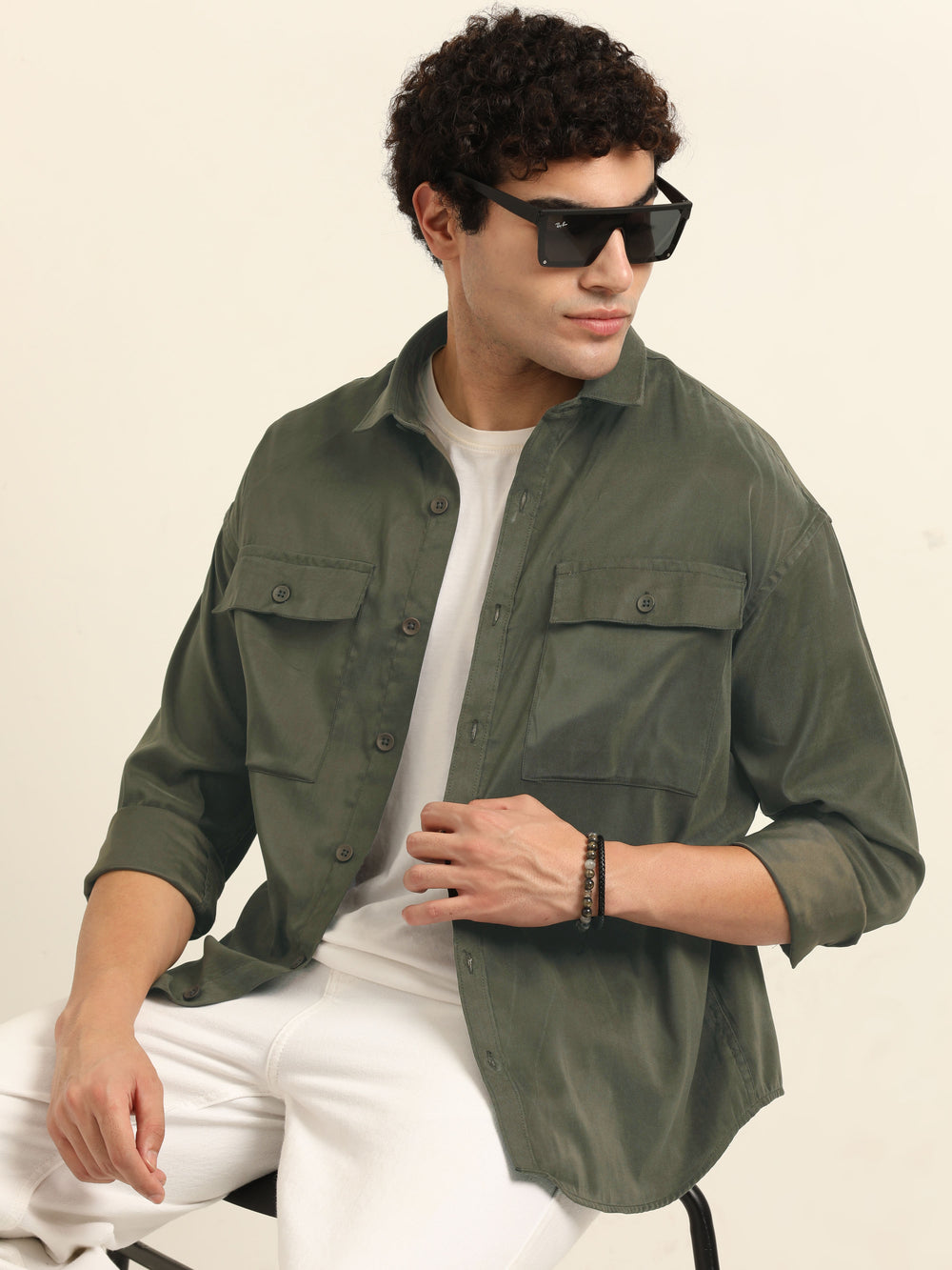 Military Green Oversize Solid Shackets Info Shackets Bushirt