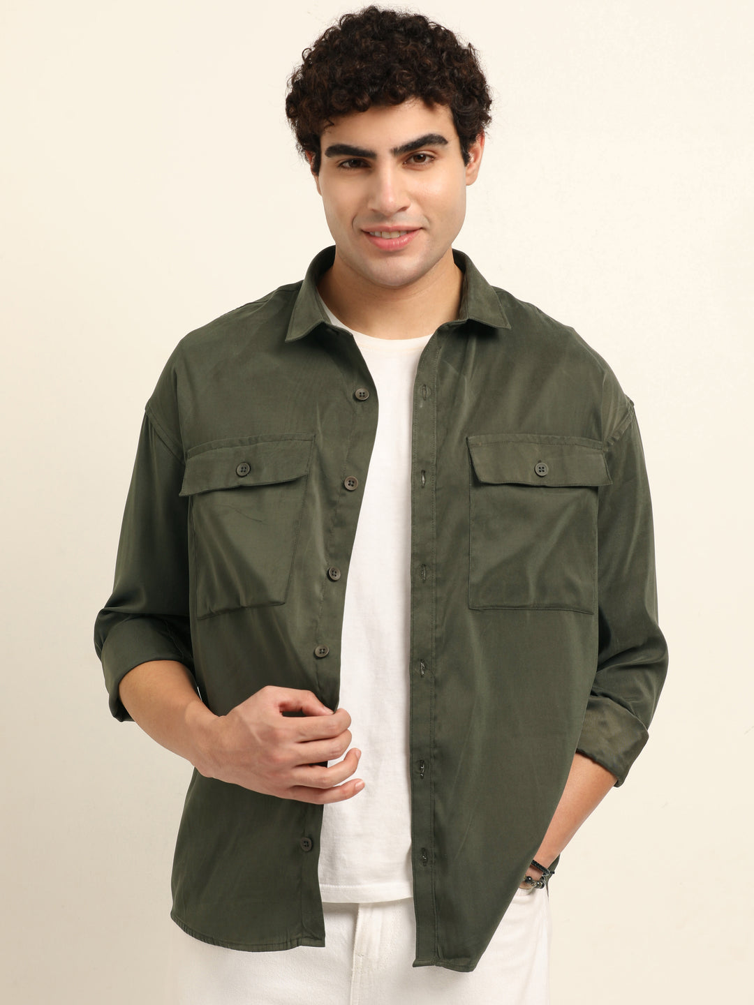Military Green Oversize Solid Shackets Info Shackets Bushirt