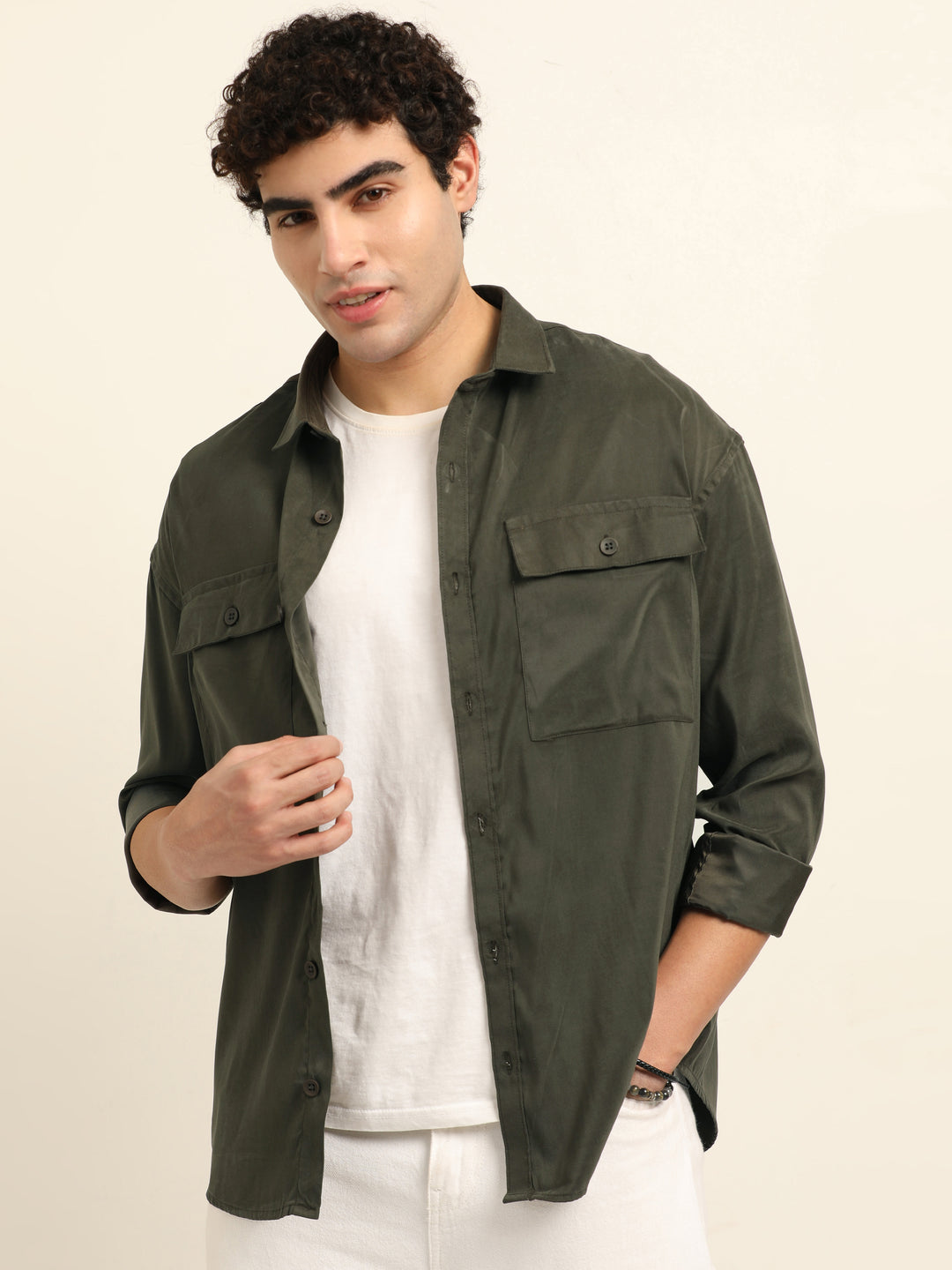 Military Green Oversize Solid Shackets Info Shackets Bushirt