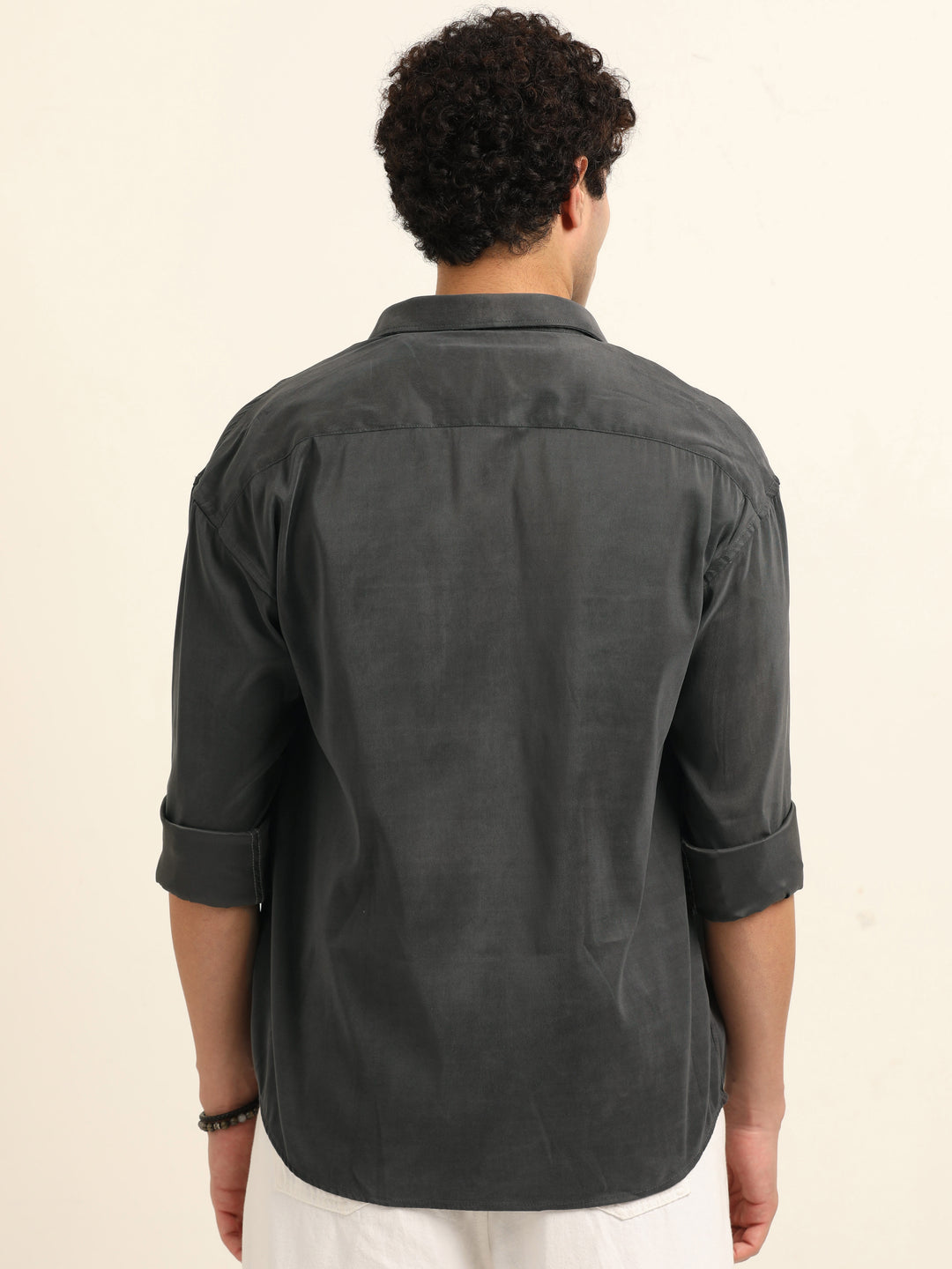 Smoke Grey Oversize Solid Shackets Shackets Bushirt