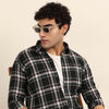 Black Regular Fit Check Shirt Checks Shirt Bushirt