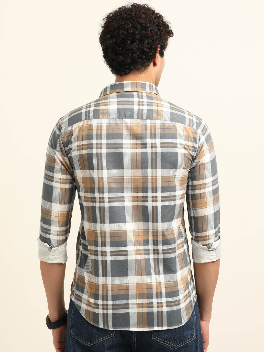 Brown Regular Fit Check Shirt Checks Shirt Bushirt