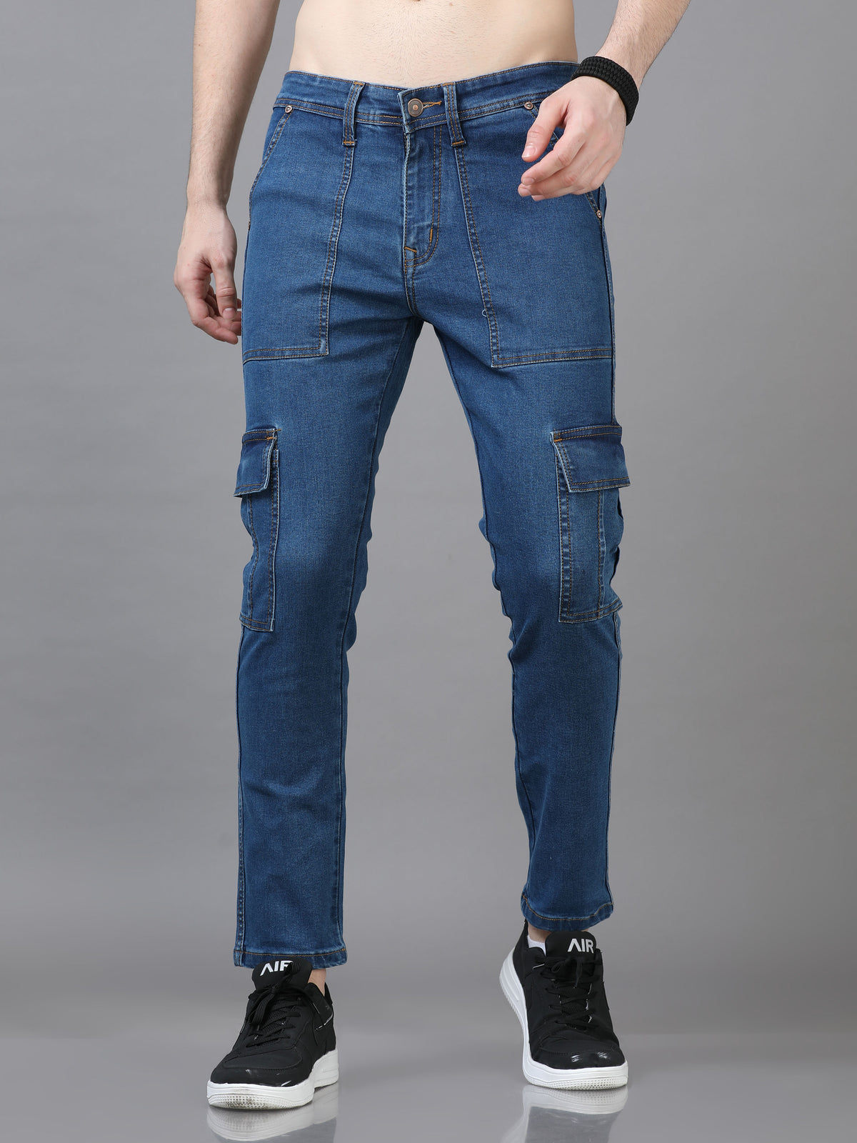 Authentic Stone Blue Cargo Jeans Cargo Jeans Bushirt   