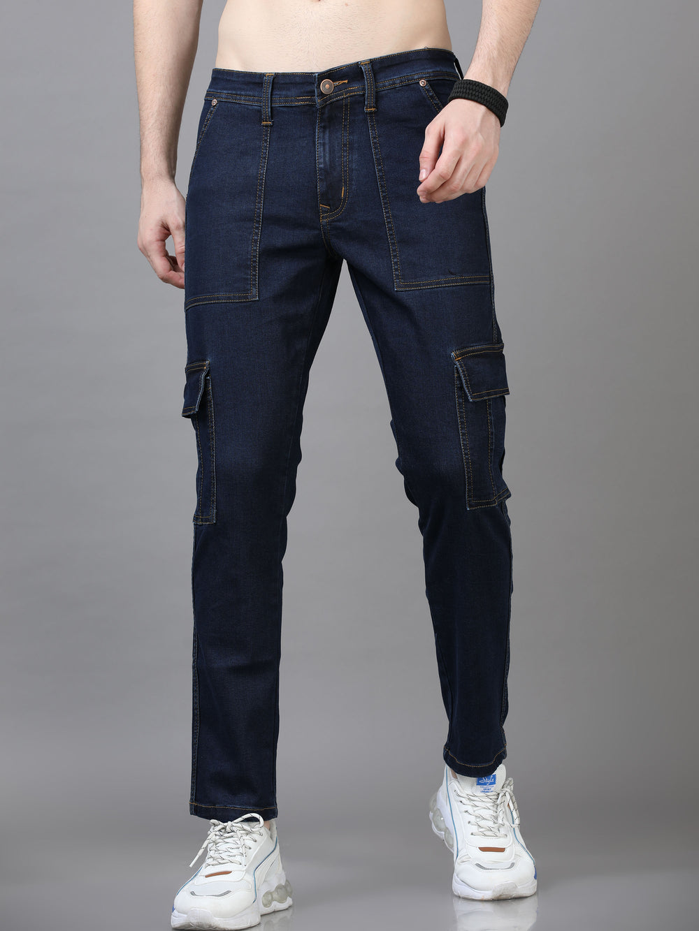 Authentic Mid Blue Cargo Jeans Cargo Jeans Bushirt   