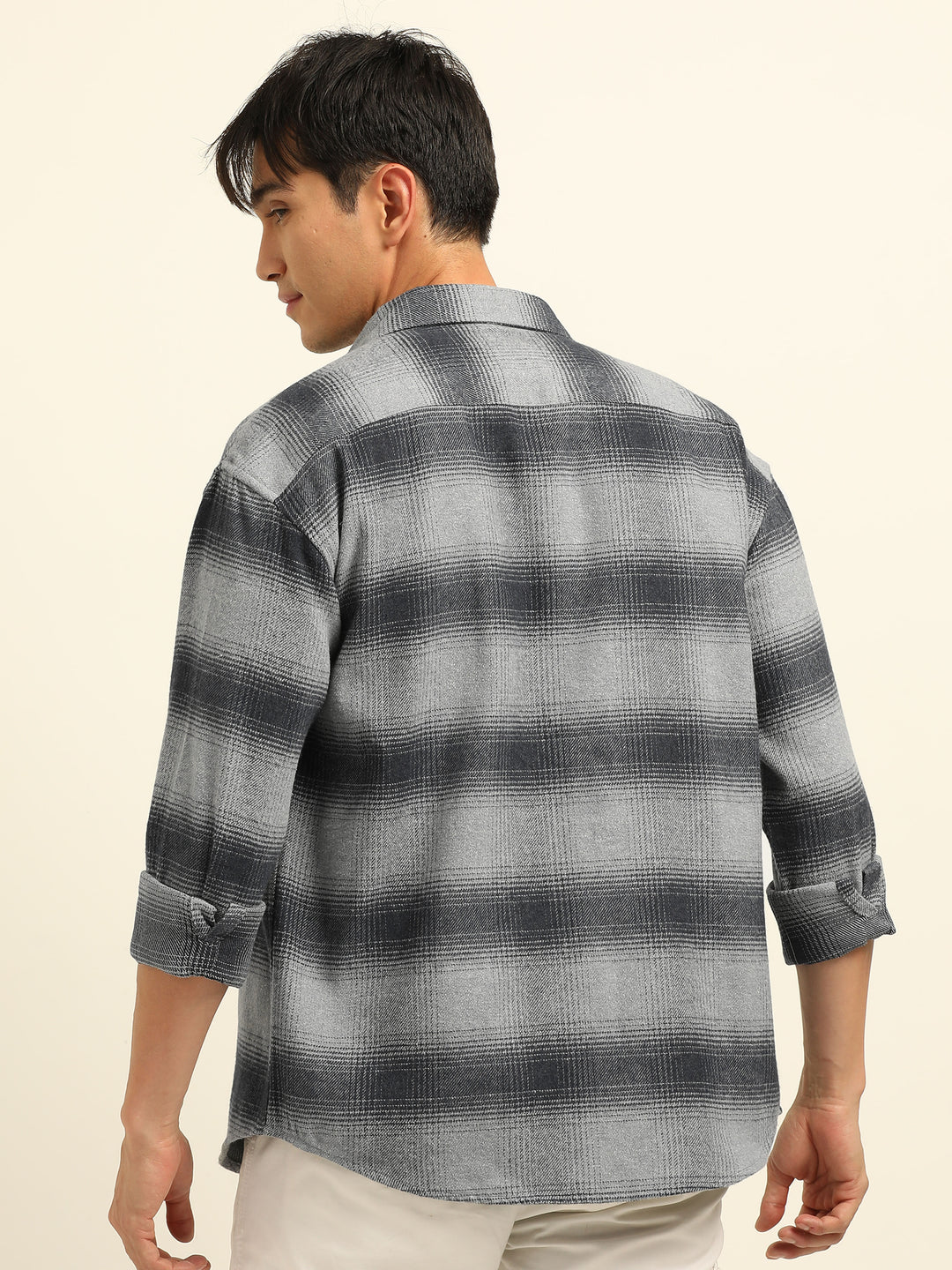Pastel Blue Oversize Checks Shackets Shackets Bushirt
