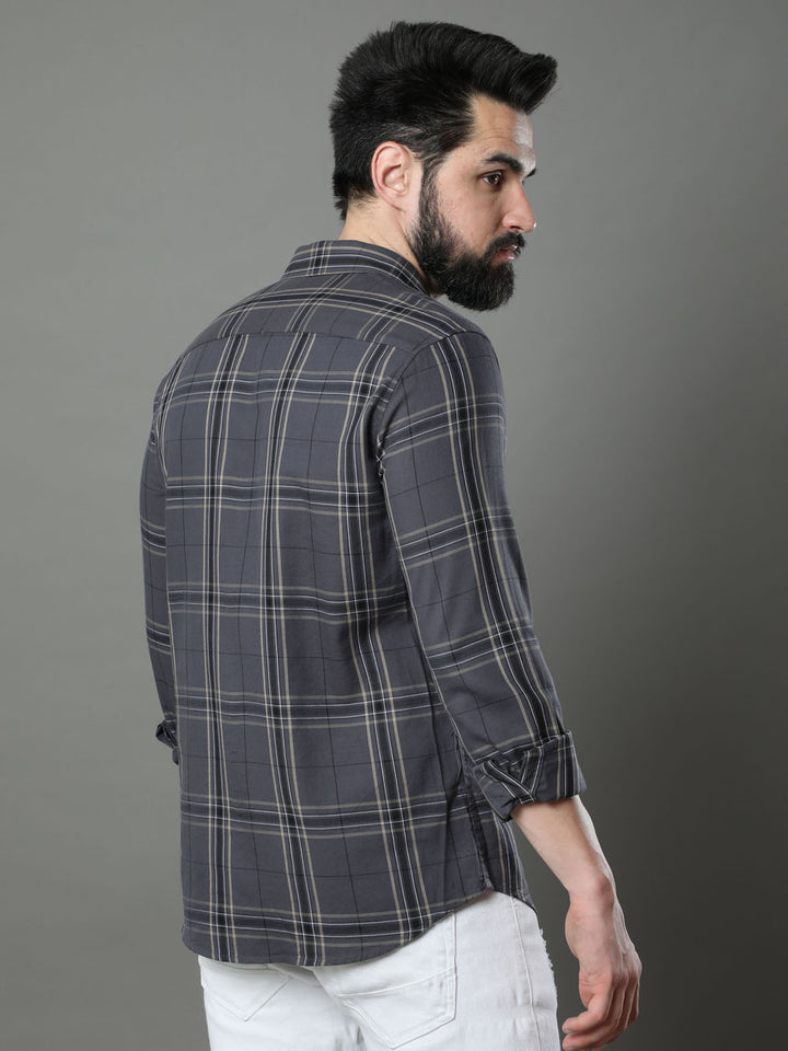Imperial Iron Grey Checks Shirt Checks Shirt Bushirt   