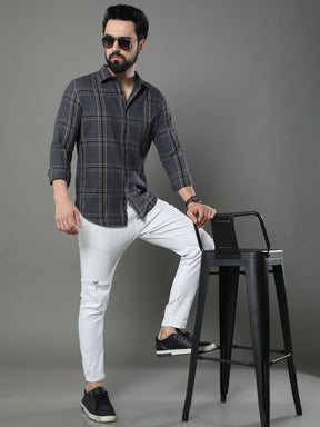Imperial Iron Grey Checks Shirt Checks Shirt Bushirt   