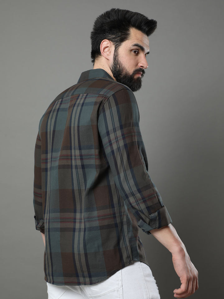Imperial Brown Checks Shirt Checks Shirt Bushirt   