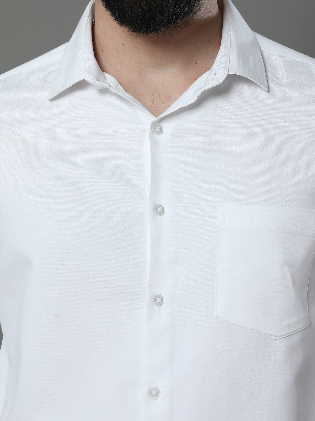 White Solid Shirt Solid Shirt Bushirt   