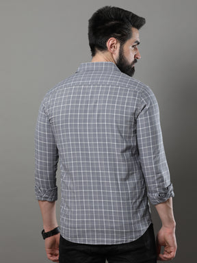 Imperial Grey Checks Shirt Checks Shirt Bushirt   