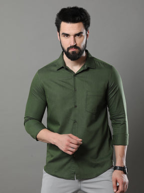 Olive Green Solid Shirt Solid Shirt Bushirt   
