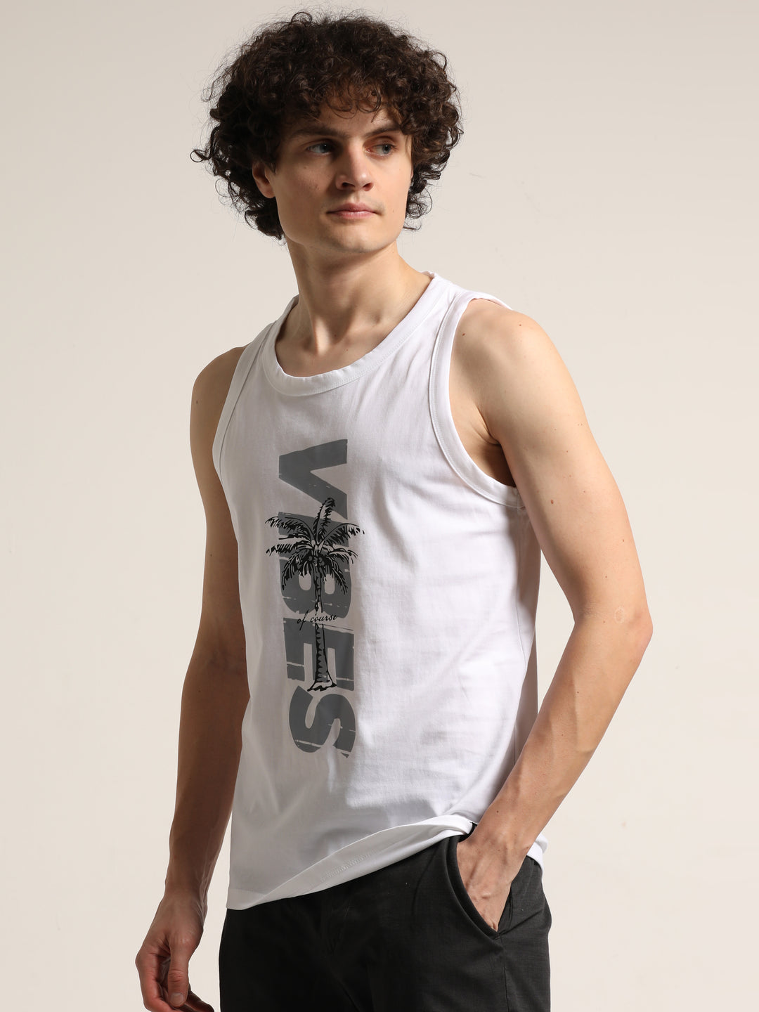 Vibes Sleeveless T-Shirt Vest Bushirt