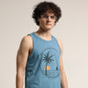 Minimal Beach Sunset Sleeveless T-Shirt Vest Bushirt