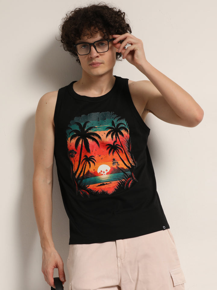 Tropical Beach Sleeveless T-Shirt