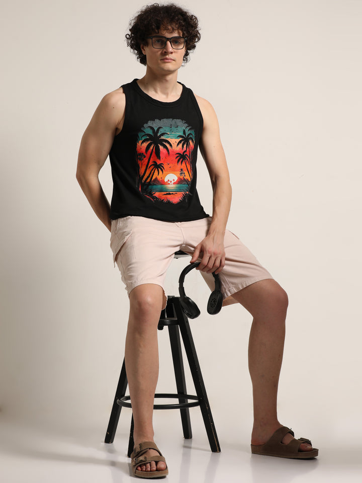 Tropical Beach Sleeveless T-Shirt
