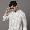 Cream Printed Kurta Kurta Bushirtin   