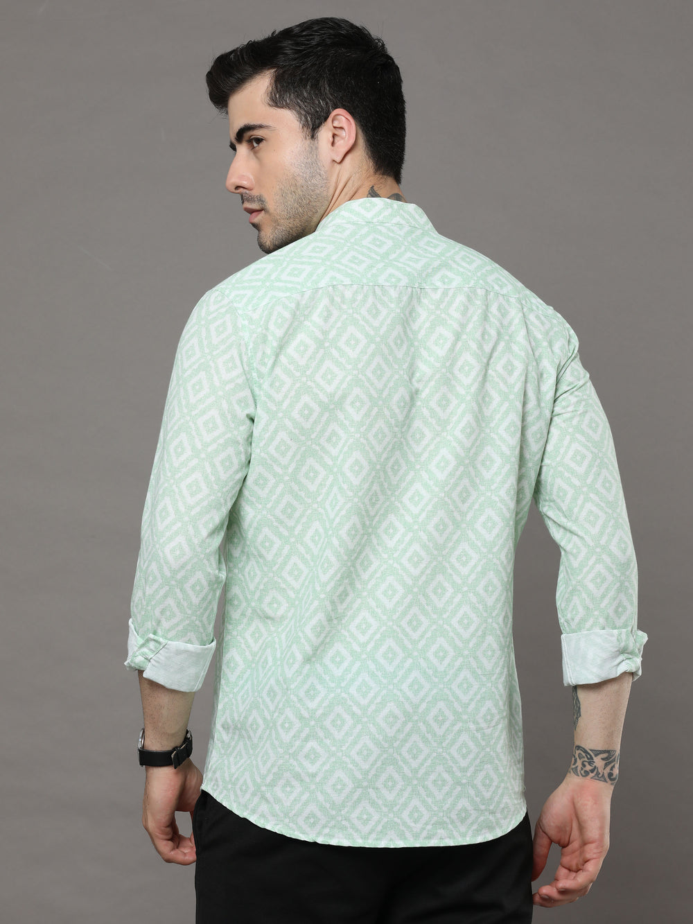 Green Printed Kurta Kurta Bushirtin   