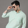 Green Printed Kurta Kurta Bushirtin   