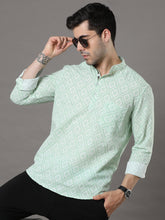 Green Printed Kurta Kurta Bushirtin   