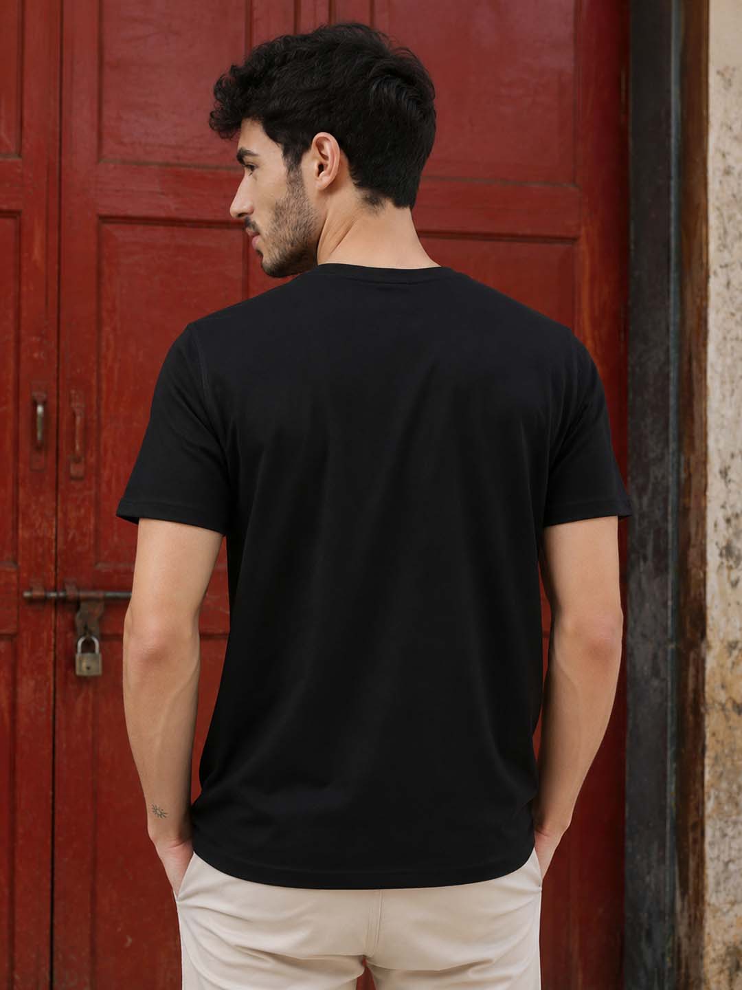 Cycling Moon Black Classic Fit T-Shirt Graphic T-Shirts Bushirt