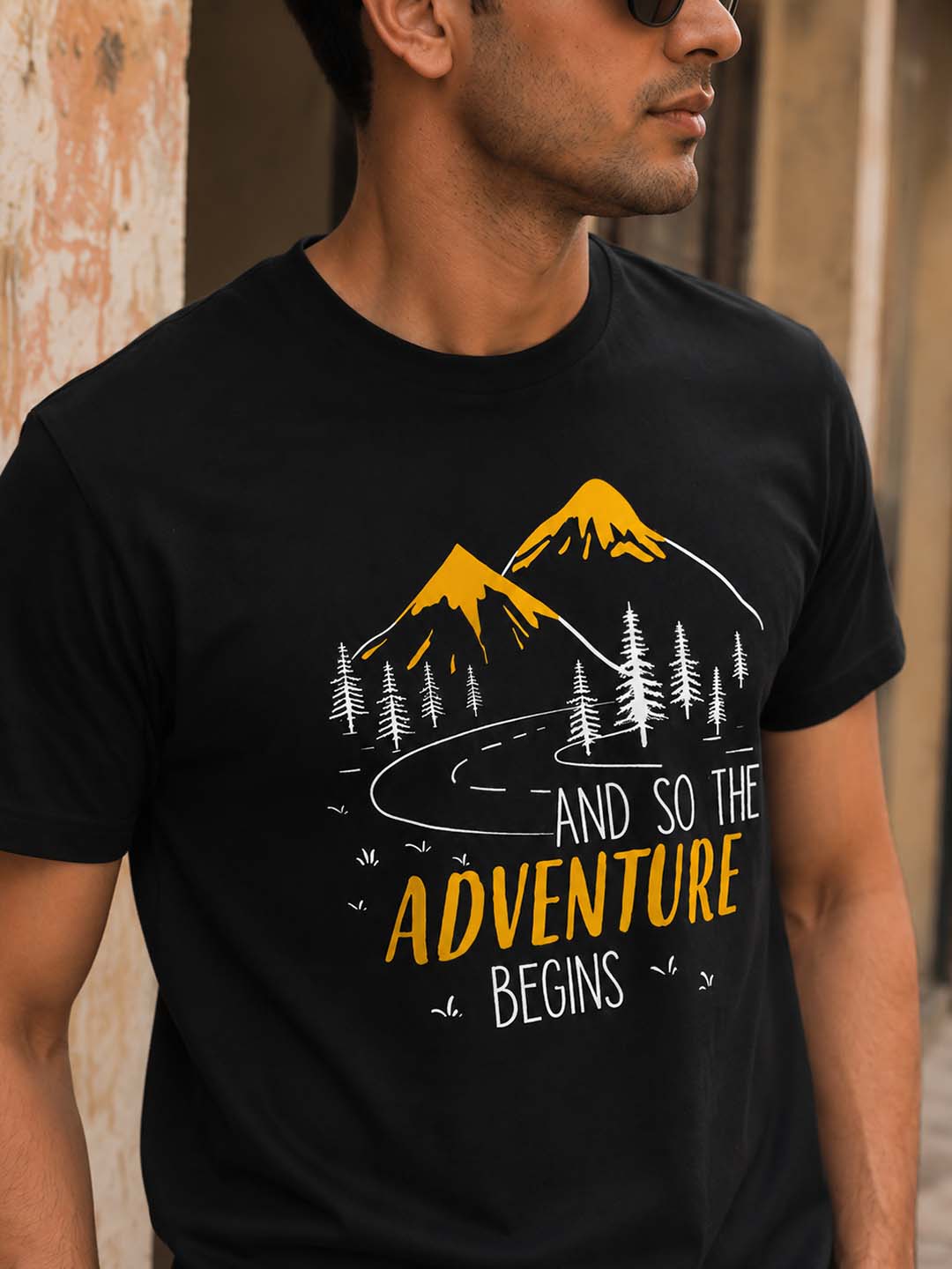 Adventure Black Classic Fit T-Shirt Graphic T-Shirts Bushirt