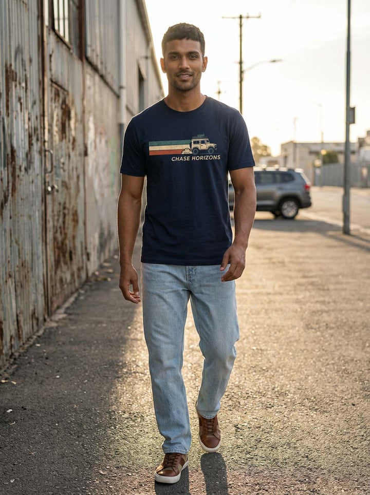 Chase Horizons Navy Blue Classic Fit T-Shirt