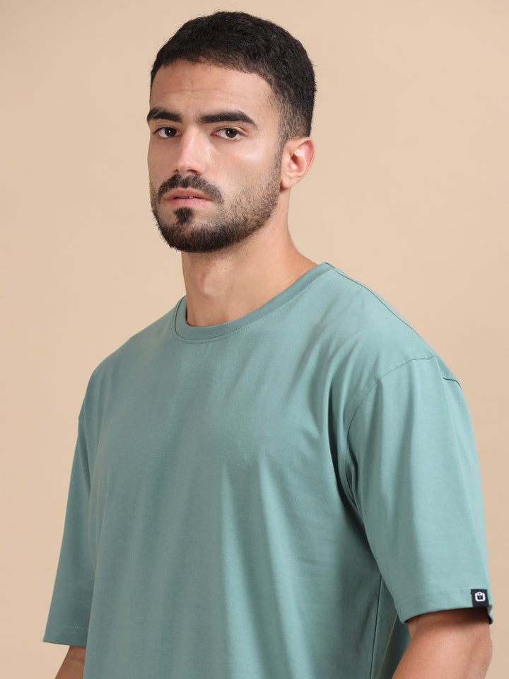 Emerald Oversize Solid T-Sirt Oversize T-Shirt Bushirt