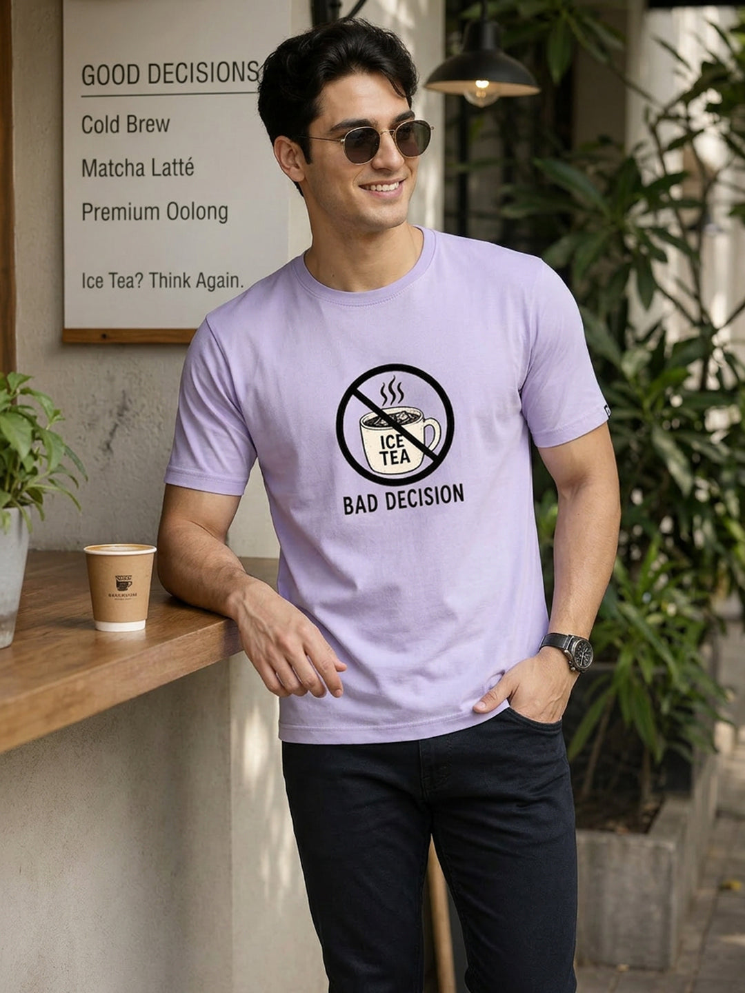 Bad Decision Lilac T-Shirt Graphic T-Shirts Bushirt