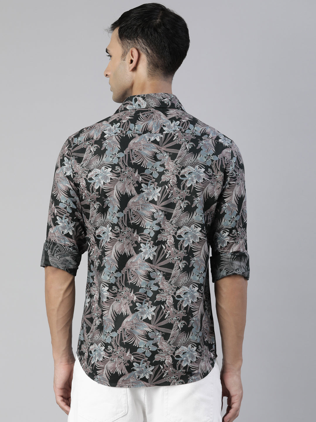 Flax Green Printed Shirt Printed Shirt Bushirt   