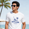 Offline Recharging White Classic Fit T-Shirt Graphic T-Shirts Bushirt