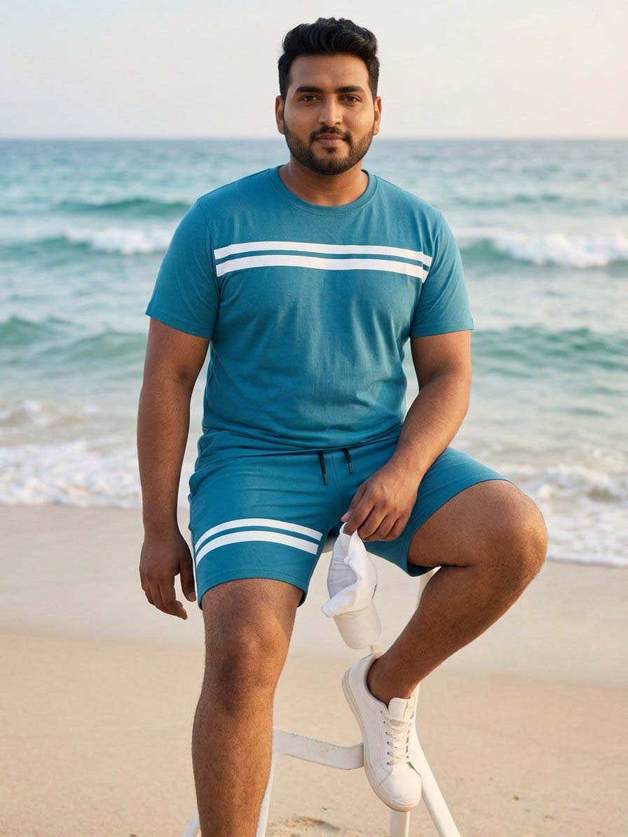 Bliss Teal Blue Plus Size Cotton Cotton