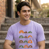Travel Icons Lilac Classic Fit T-Shirt Graphic T-Shirts Bushirt