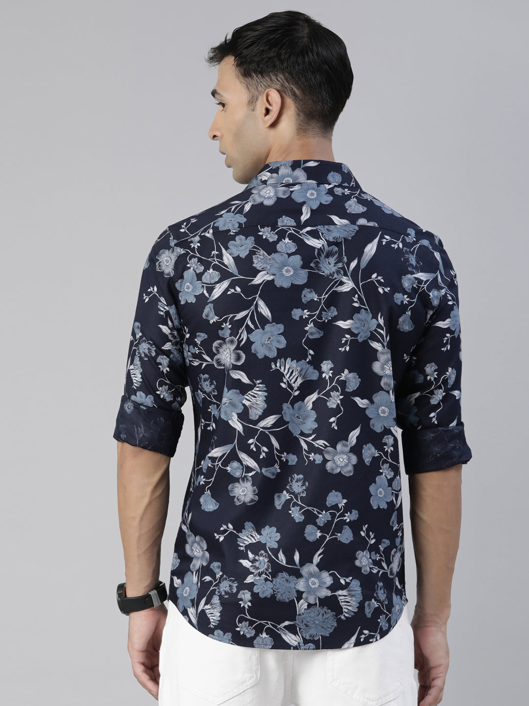 Magnolia Navy Blue Printed Shirt Printed Shirt Bushirt   