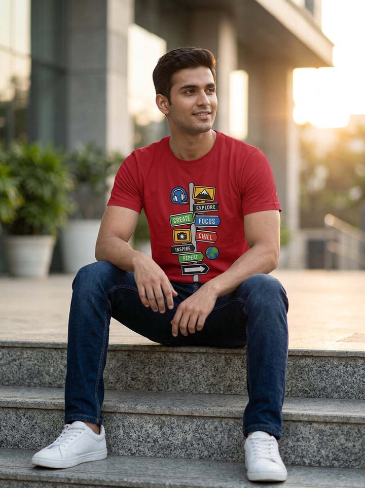 Streetboard Maroon Classic Fit T-Shirt