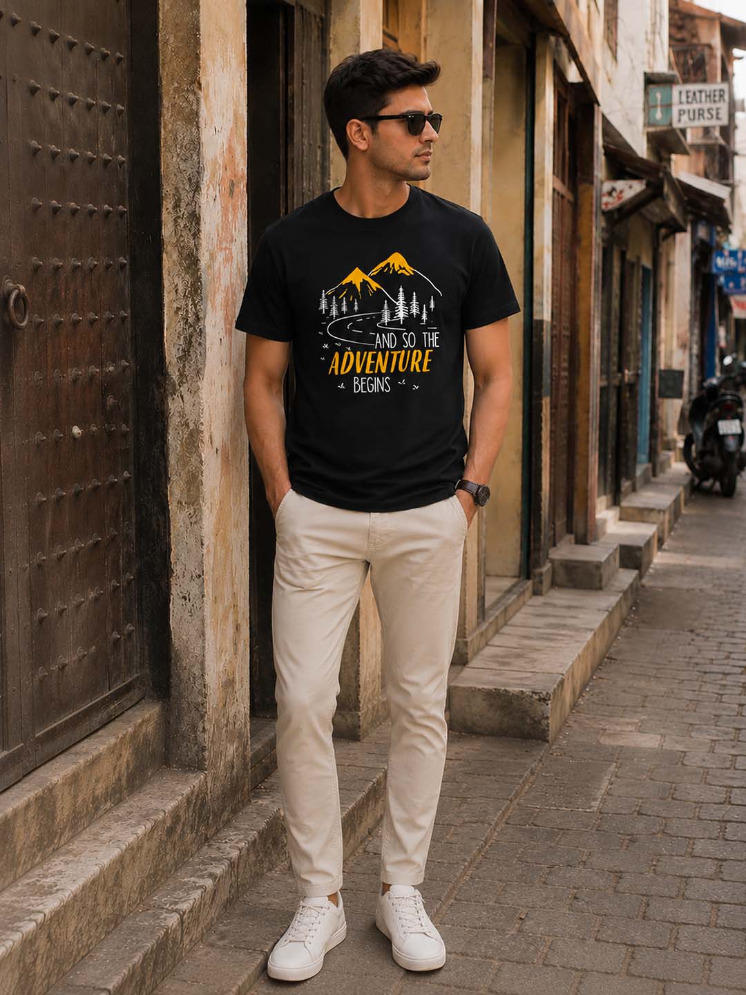 Adventure Black Classic Fit T-Shirt Graphic T-Shirts Bushirt