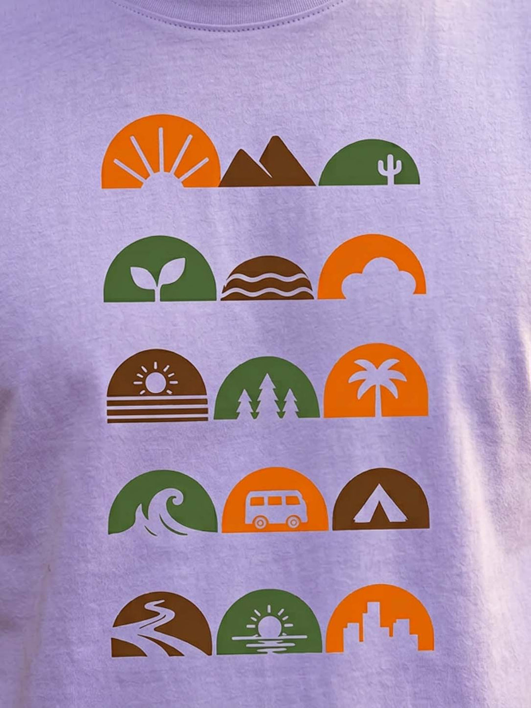 Travel Icons Lilac Classic Fit T-Shirt