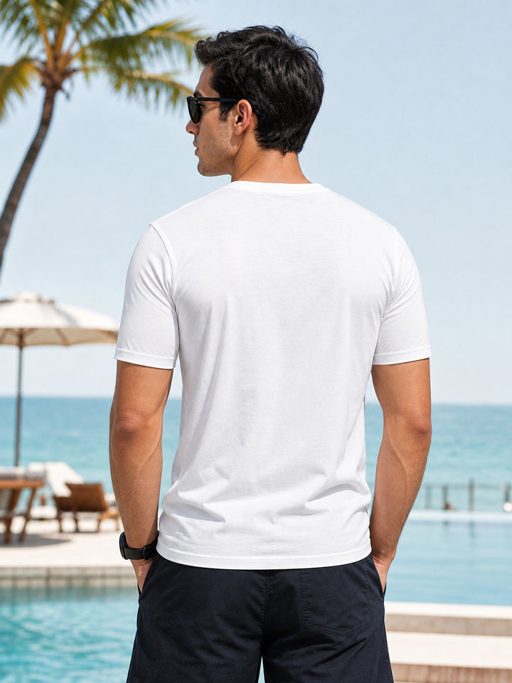 Offline Recharging White Classic Fit T-Shirt Graphic T-Shirts Bushirt