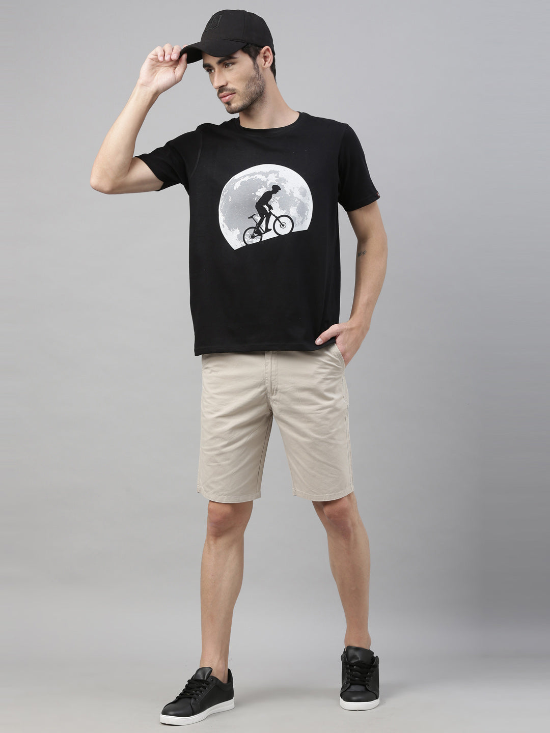 Cycling Through The Moon T-Shirt Graphic T-Shirts Bushirt   
