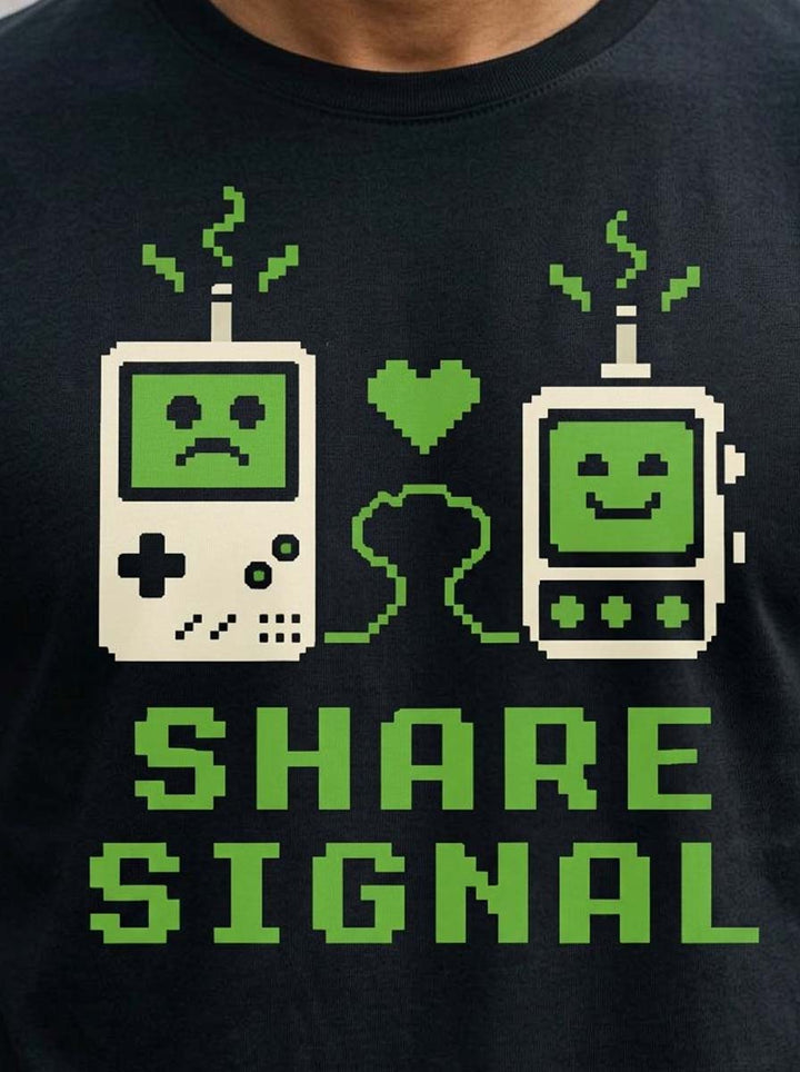 Share Signal Black Classic Fit T-Shirt