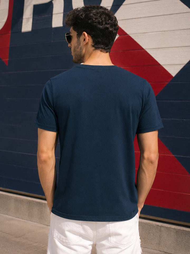 No Limit Navy Blue Classic Fit T-Shirt Graphic T-Shirts Bushirt