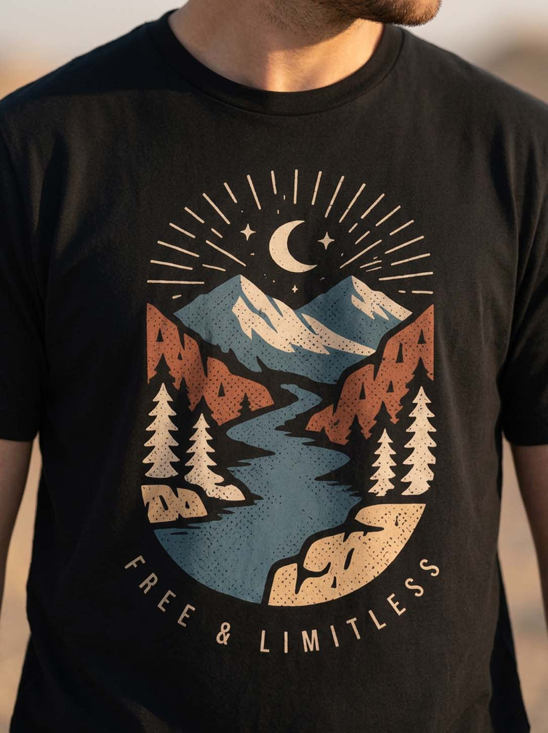 Free and Limitless Black Classic Fit T-Shirt