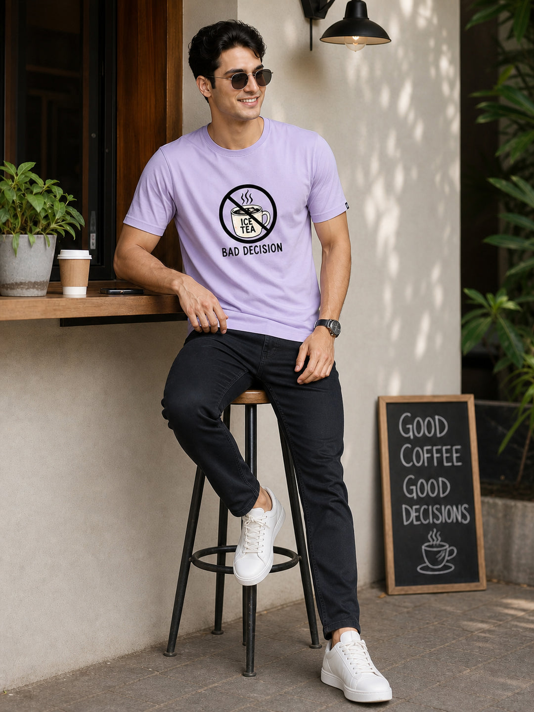 Bad Decision Lilac T-Shirt Graphic T-Shirts Bushirt