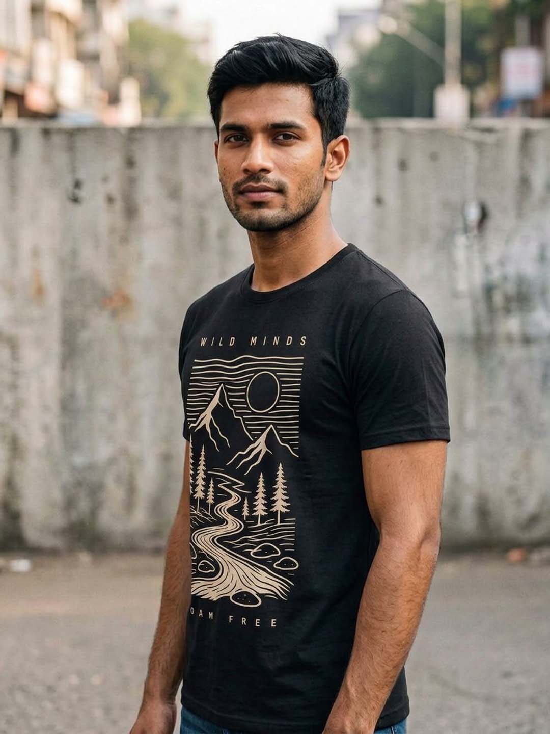 Wild Minds Black Classic Fit T-Shirt