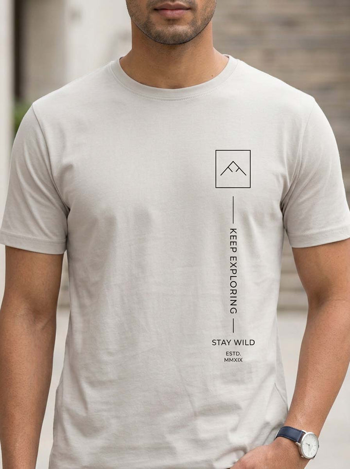 Keep exploring Pastel Grey Classic Fit T-Shirt