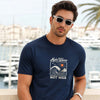 Make Waves Not War Navy Blue Classic Fit T-Shirt Graphic T-Shirts Bushirt