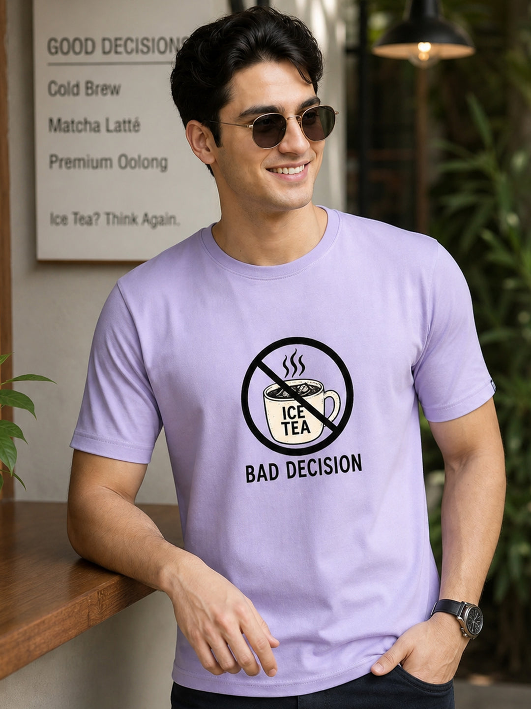 Bad Decision Lilac T-Shirt Graphic T-Shirts Bushirt