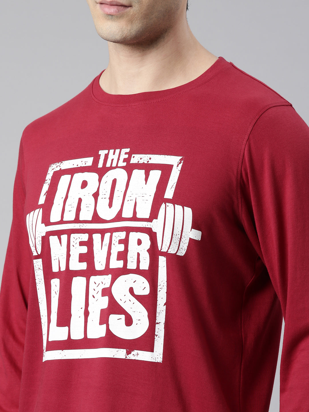 The Iron Never Lie Maroon Full Sleeves T-Shrit Full Sleeves Bushirt   