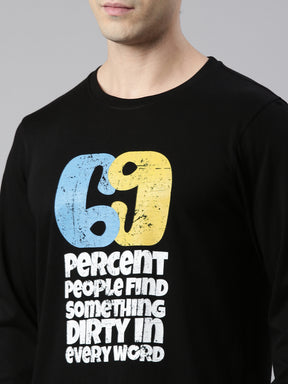 Naughty 69 Black Full Sleeves T-Shirt Full Sleeves Bushirt   