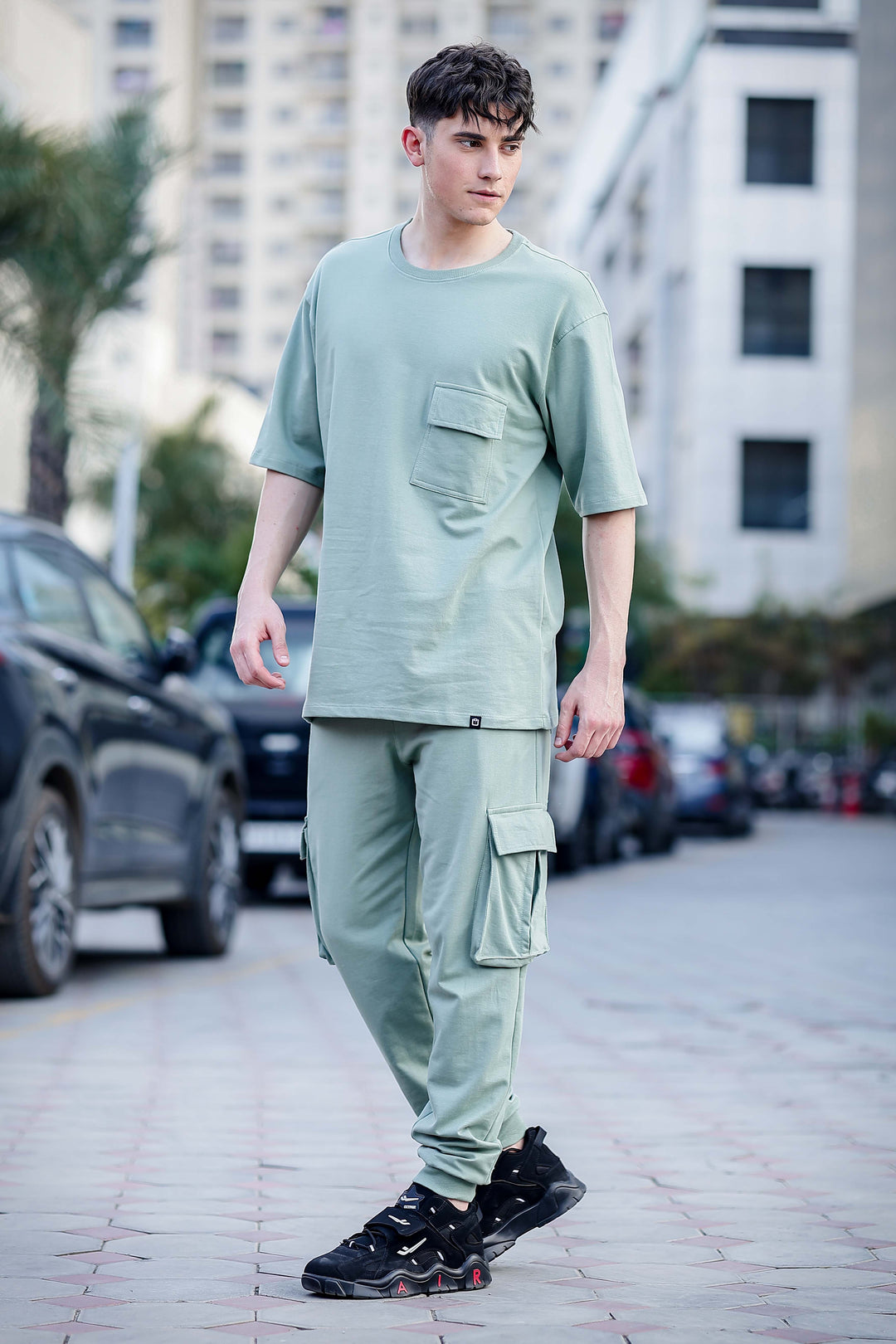 Spanish Green Oversize Co-Ords Oversize Co-ords Bushirt