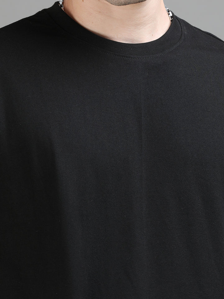 Black Oversize Solid T-Shirt Oversize T-Shirt Bushirt   
